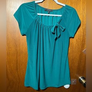 Liz McCoy size L dark green blouse